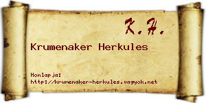 Krumenaker Herkules névjegykártya